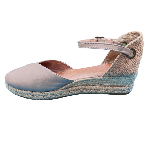 Women’s Tan Leather/Fabric Espadrilles w/Ankle Straps Made in Spain Size 40/US9 - Picture 7 of 13